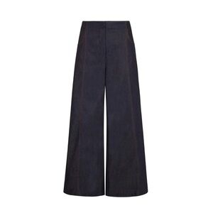Phoebe Jon Linda Pant in Black Denim Contrast Stitch Wide Leg Professional Comfy